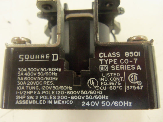 LOT OF 2 SQUARE D 8501-C07 POWER RELAY 240V *NEW NO BOX*