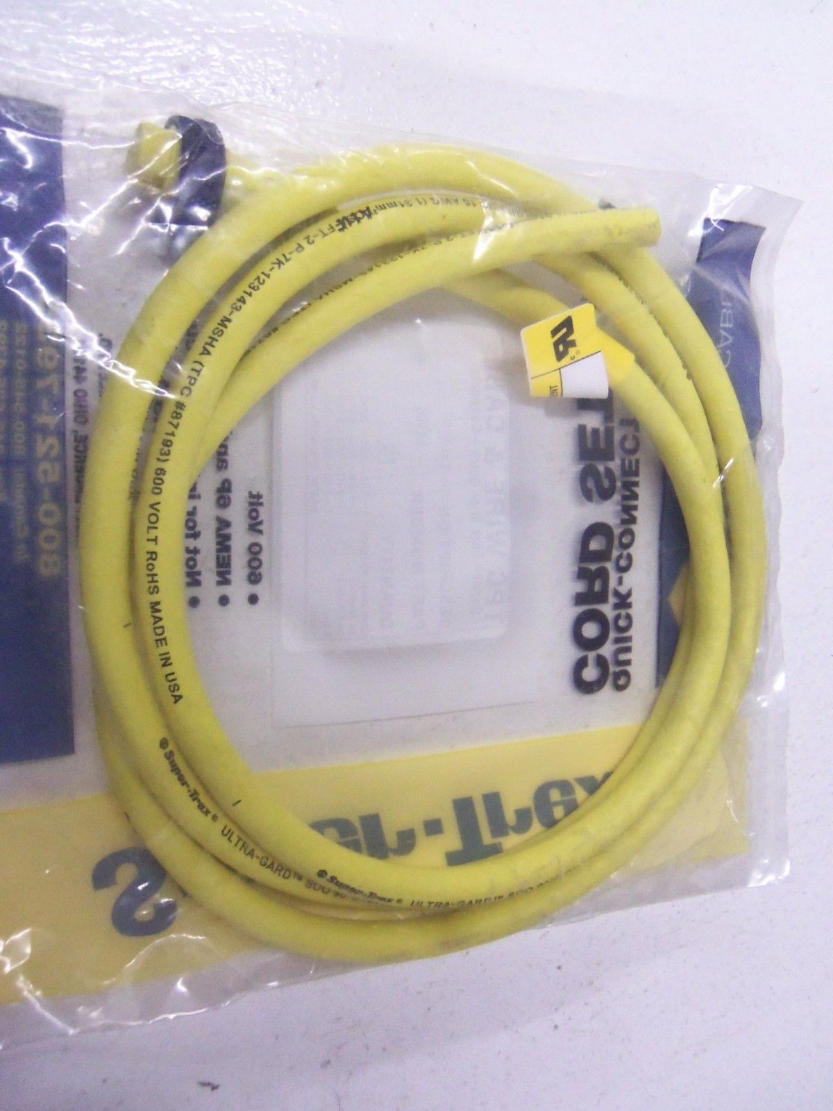 LOT OF 2 TPC WIRE & CABLE 84306 REV. H FEMALE PLUG 3P 6FT *NEW IN FACTORY BAG*