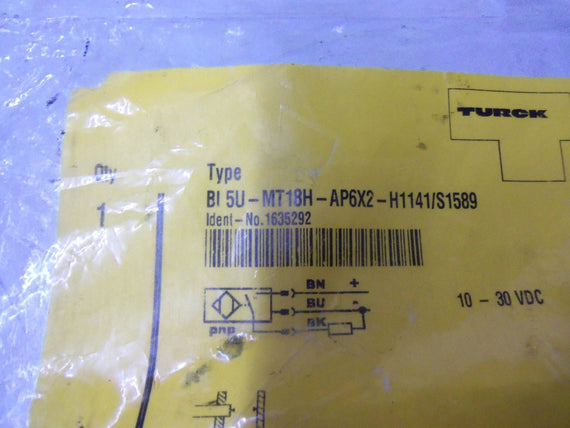 LOT OF 2  TURCK BI 5U-MT18H-AP6X2-H1141/S1589 *NEW IN BAG*