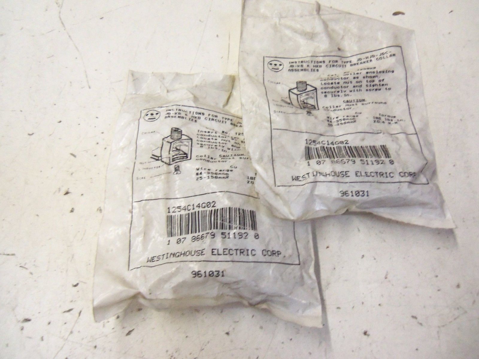 LOT OF 2 WESTINGHOUSE 154C14G02 *NEW IN FACTORY BAG*