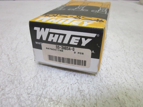 LOT OF 2 WHITEY SS-3NBS4-G VALVE  *NEW IN BOX*
