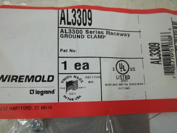 LOT OF 2 WIREMOLD AL3309 GROUND CLAMP *NEW IN A BAG*