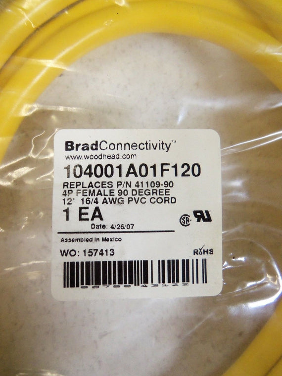 LOT OF 2 WOODHEAD 104001A01F120 CONNECTOR  *NEW IN BAG*