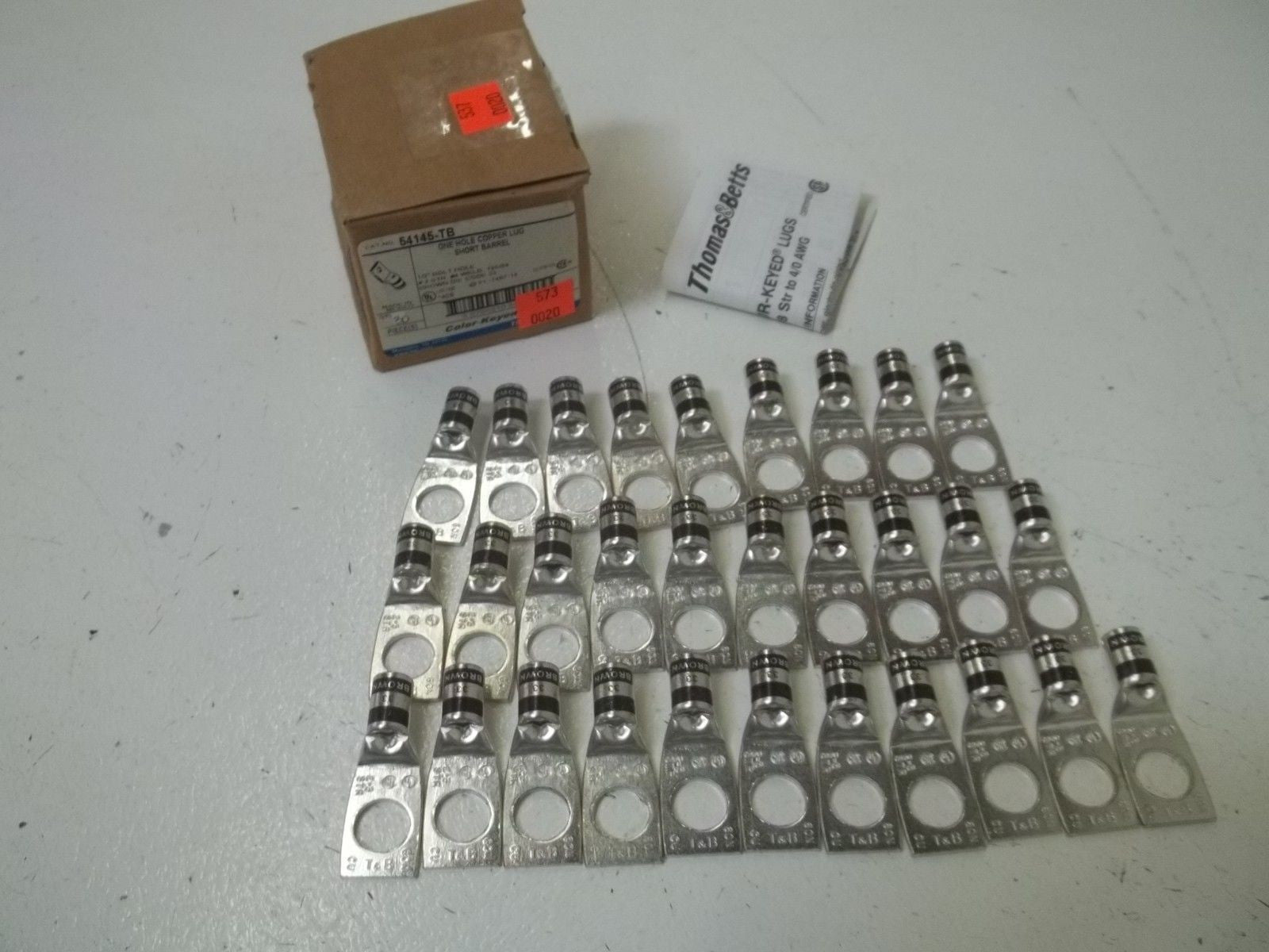 LOT OF 30 THOMAS & BETTS 54145-TB 1-HOLE COPPER PLUG SHORT  BARREL*NEW IN BOX*