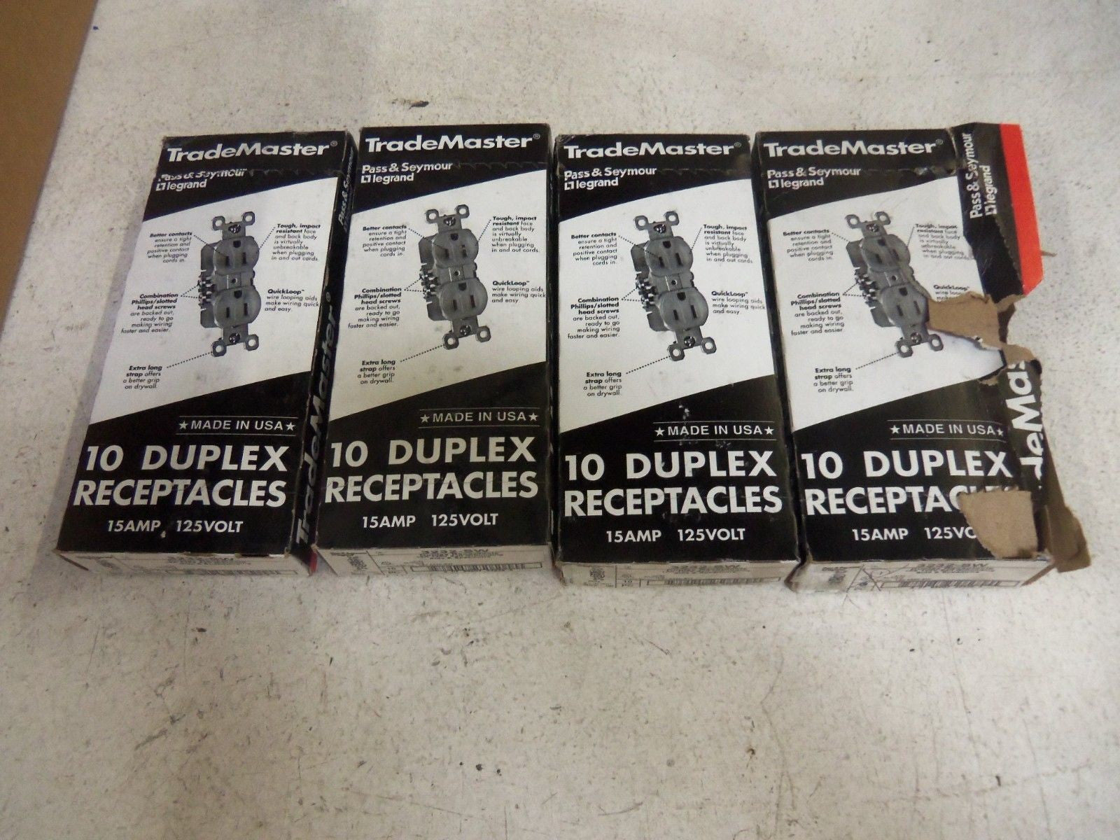 LOT OF 37  PASS & SEYMOUR 3232-SW DUPLEX RECEPTACLE  *NEW IN BOX*