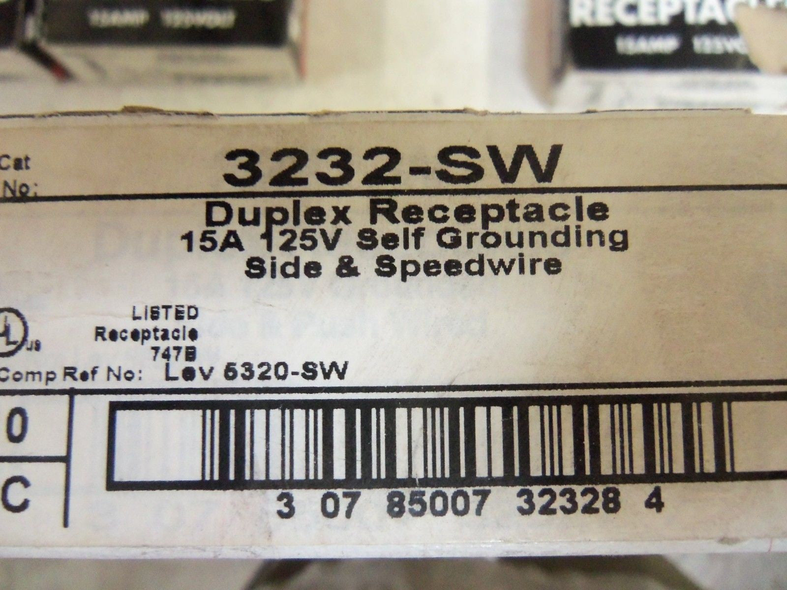 LOT OF 37  PASS & SEYMOUR 3232-SW DUPLEX RECEPTACLE  *NEW IN BOX*