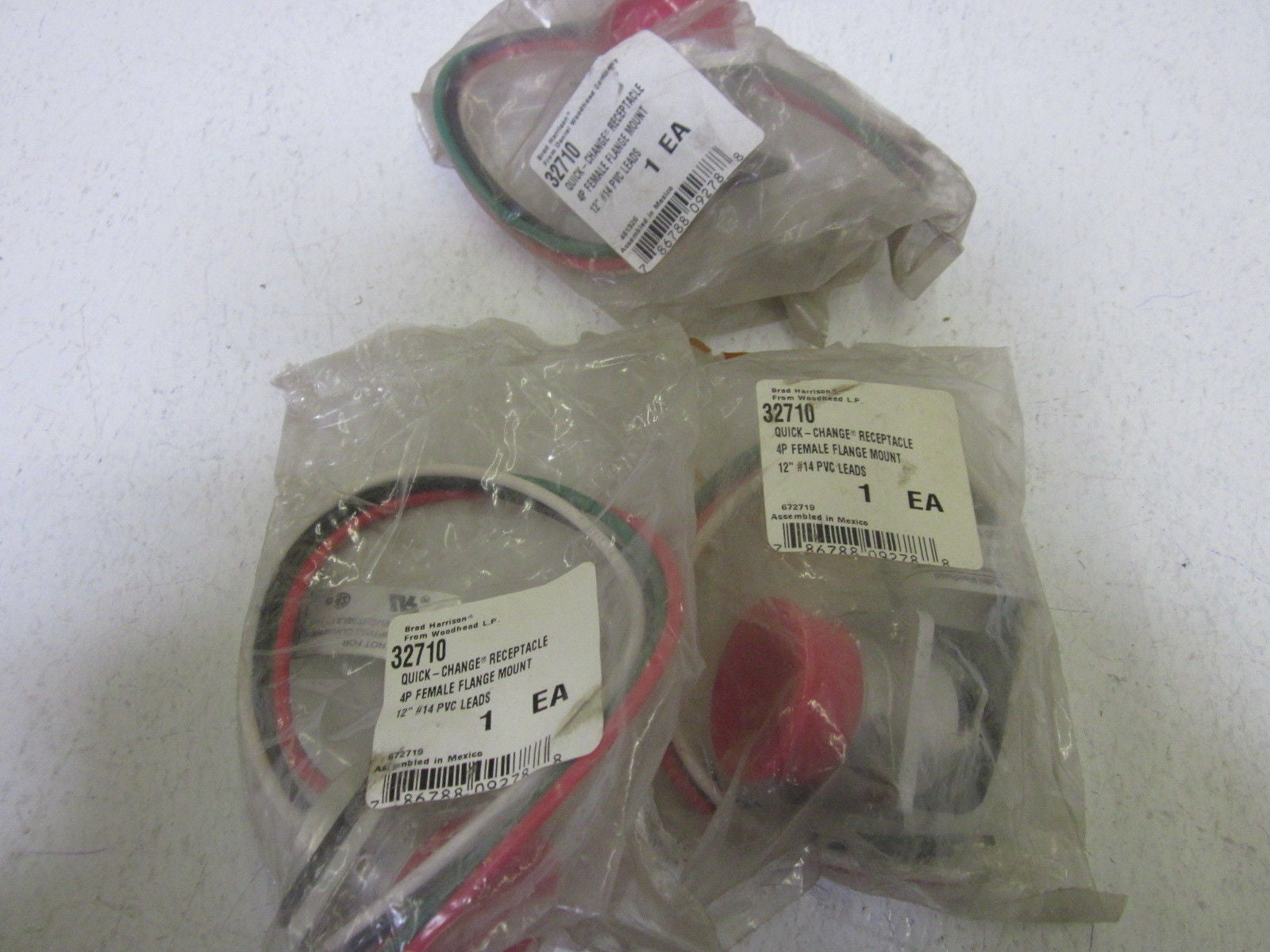 LOT OF 3 BRAD HARRISON 32710 QUICK CHANGE RECEPTACLE *NEW IN A FACTORY BAG*
