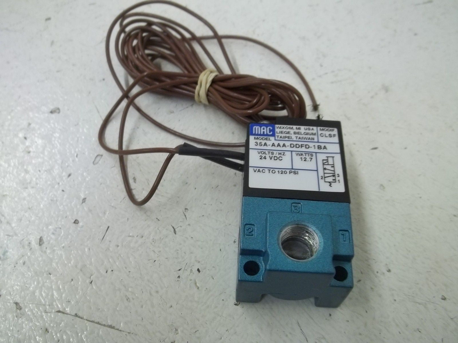 LOT OF 3 MAC 35A-AAA-DDFD-1BA SOLENOID VALVE *USED*