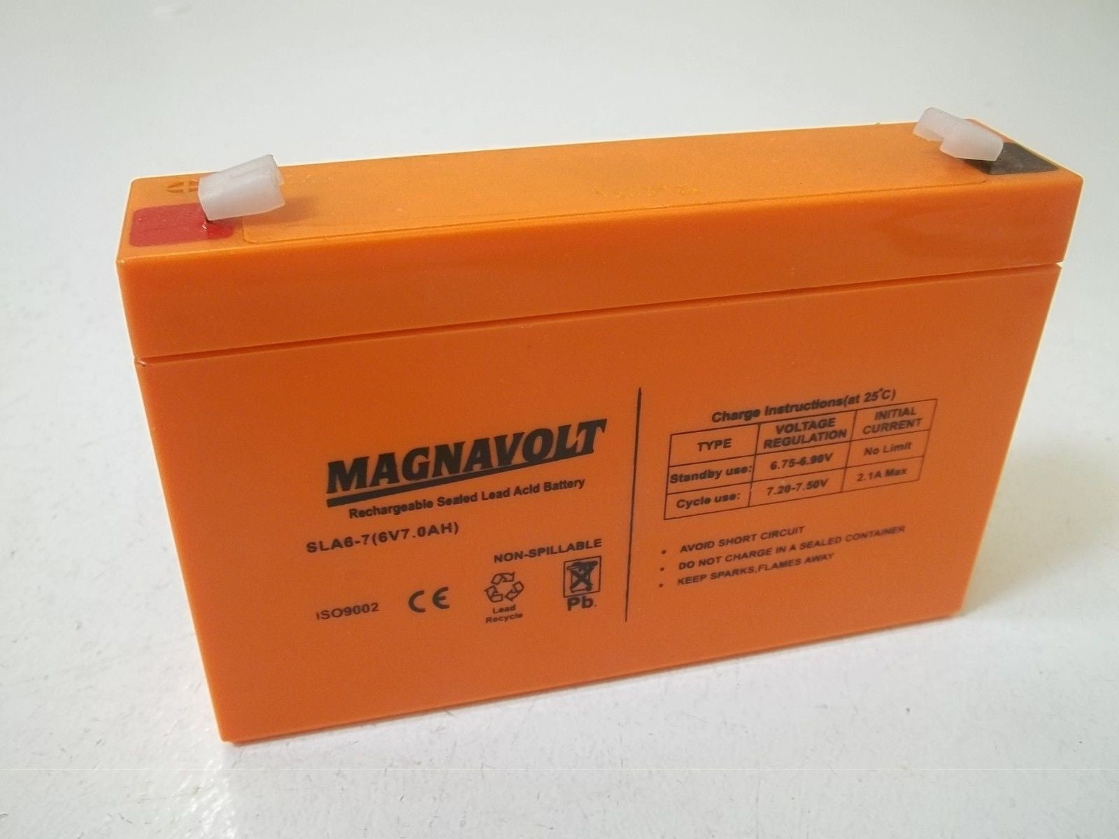 LOT OF 3 MAGNAVOLT SLA6-7 RECHARGED SEATED LEAD ACID BATTERY *NEW NO BOX*