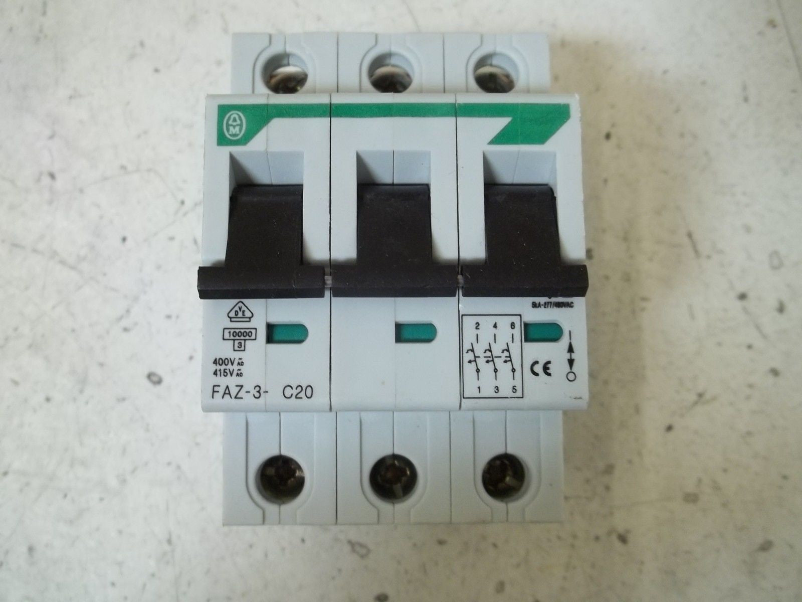 LOT OF 3 MOELLER FAZ-3-C20 CIRCUIT BREAKER *NEW NO BOX*
