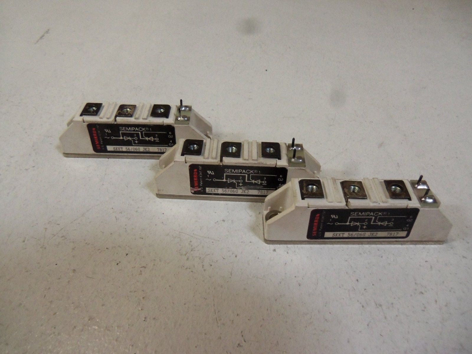 LOT OF 3 SEMIKRON THYRISTOR POWER BLOCK SKKT56 / 06GJK2 *USED*