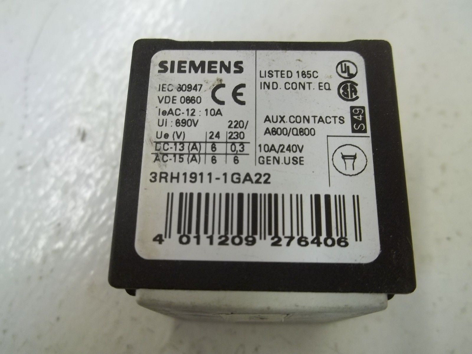 LOT OF 3 SIEMENS 3RH1911-1GA22 *USED*