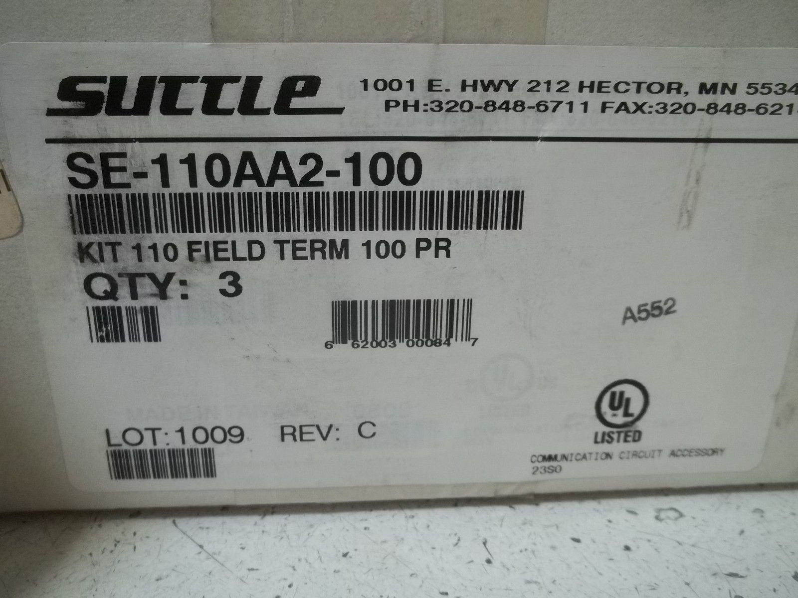 LOT OF 3 SUTTLE SE-110AA2-100 KIT 110 FIELD TERM 100 PR *NEW IN BOX*