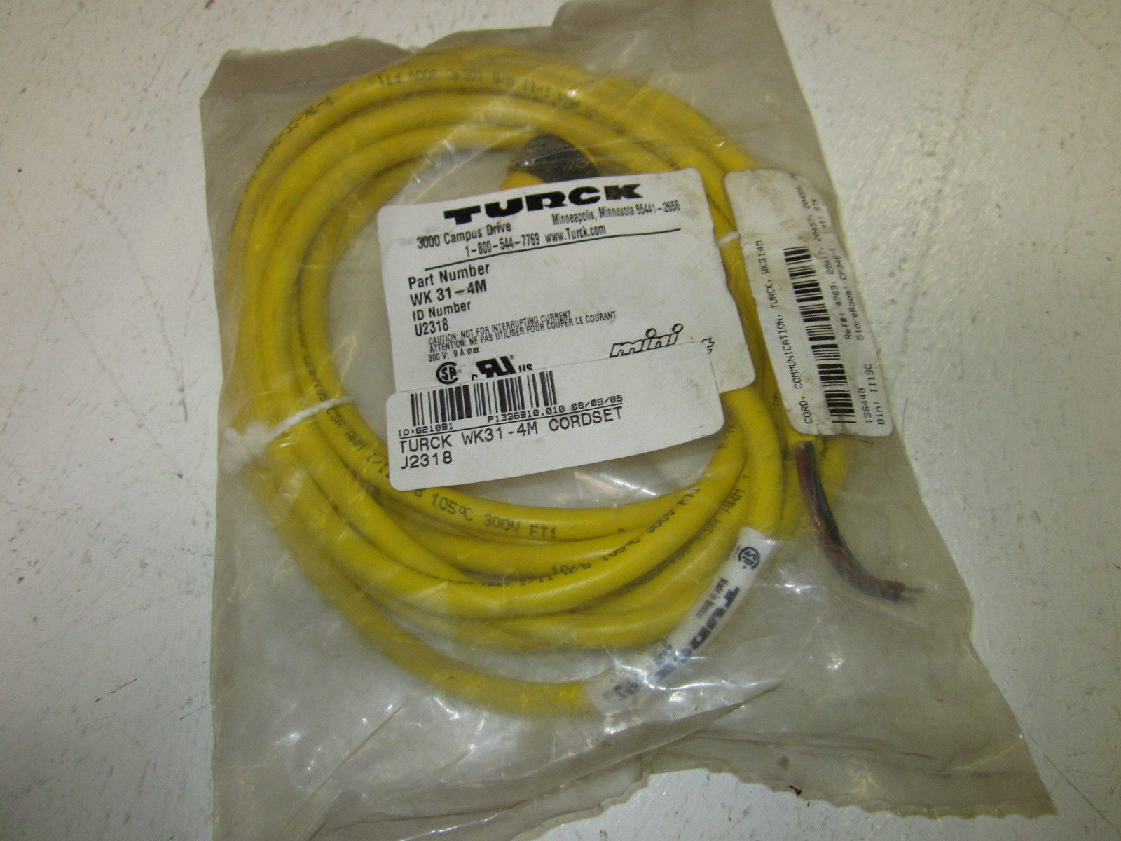 TURCK WK31-4M *NEW IN A FACTORY BAG*
