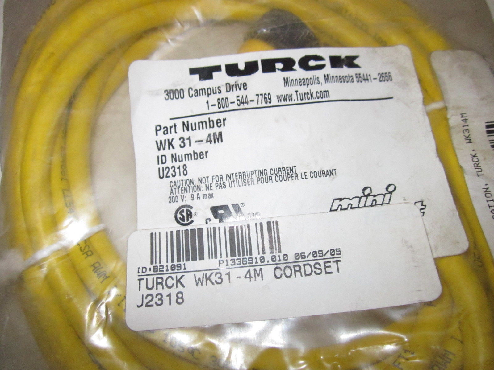 TURCK WK31-4M *NEW IN A FACTORY BAG*