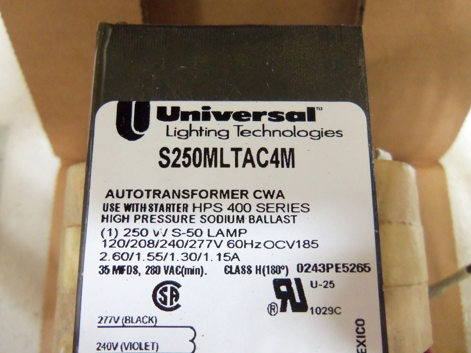 LOT OF 3 UNIVERSAL S250MLTAC4M-500K BALLAST *NEW IN BOX*