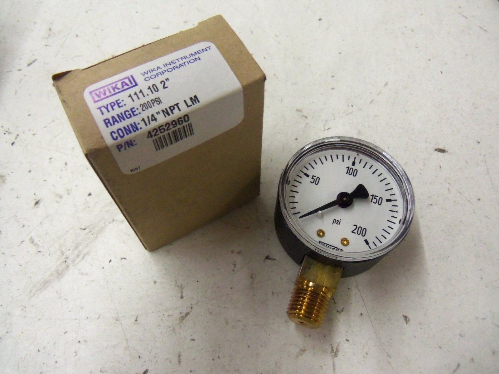 LOT OF 3 WIKA 111.10 2" PRESSURE GAUGE 200 PSI 4252960 *NEW IN BOX *