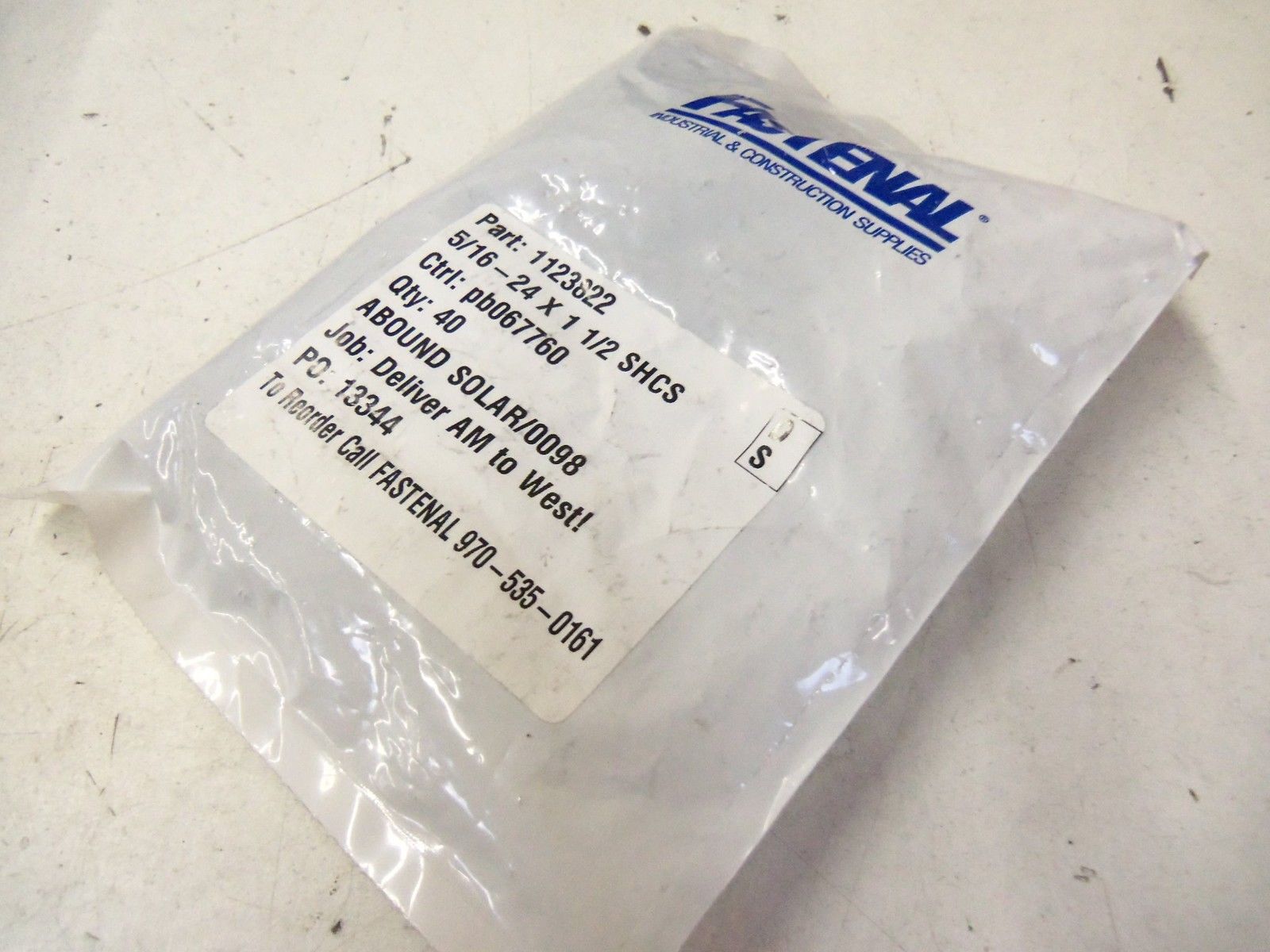 LOT OF 40 FASTENAL 1123822 *NEW IN FACTORY BAG*