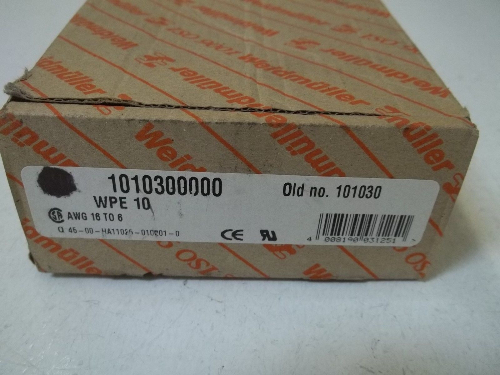 LOT OF 40 WEIDMULLER 1010300000 WPE 10 *NEW IN BOX*