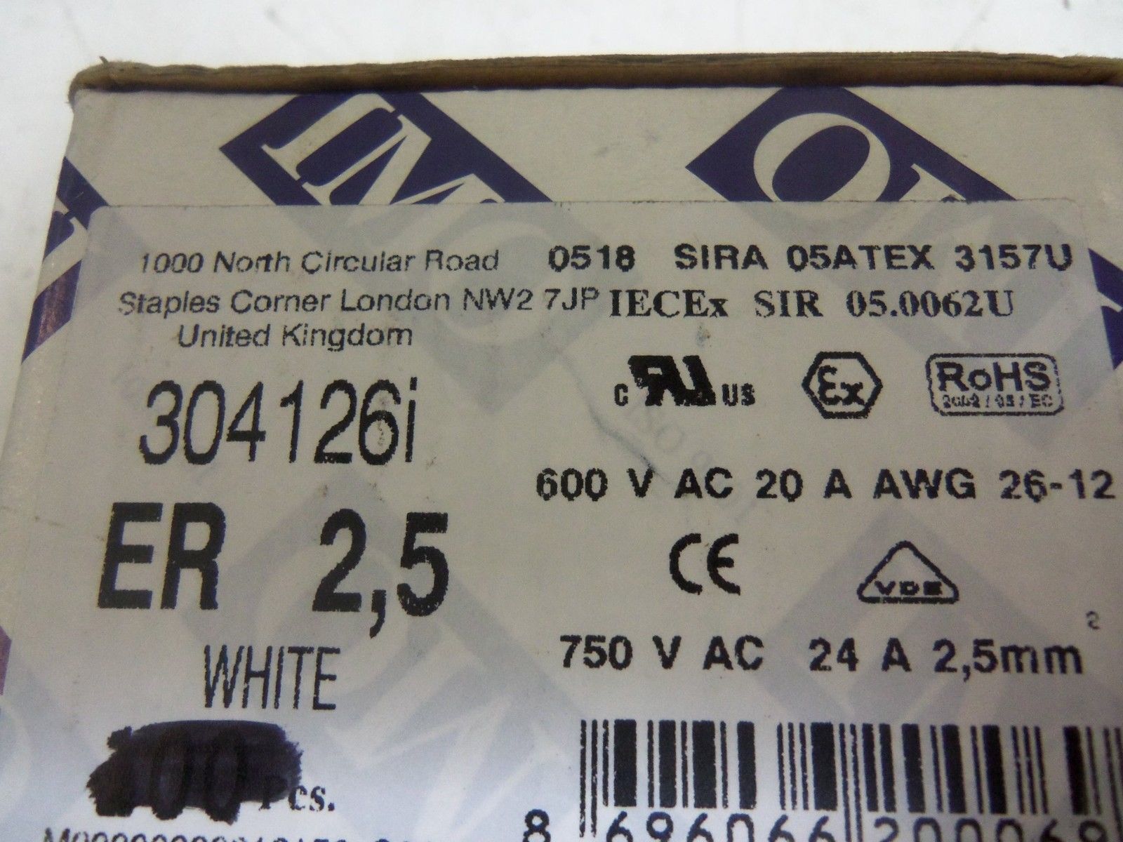 LOT OF 45 IMO ER-2.5 WHITE 304126I *NEW IN BOX*
