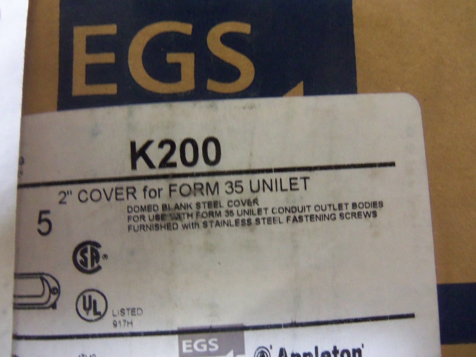 LOT OF 4 APPLETON K200 CONDUIT LID *NEW IN BOX*