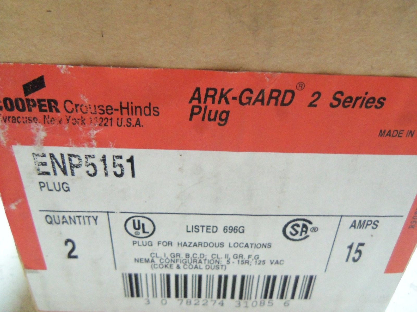 LOT OF 4 CROUSE-HINDS ENP5151 HAZARDOUS AREA PLUG *NEW IN BOX*