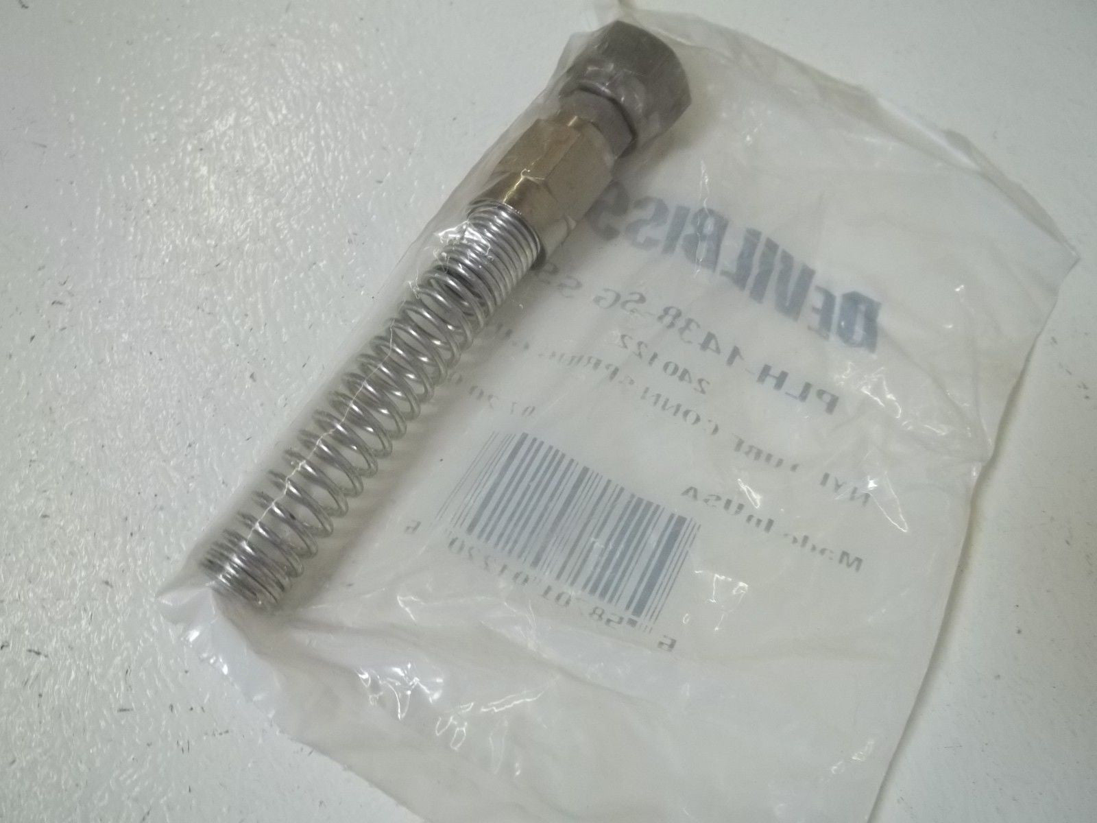 LOT OF 4 DEVILBISS PLH-1438-SG-SS TUBE CONN./SPRING GUARD *NEW IN A FACTORY BAG*