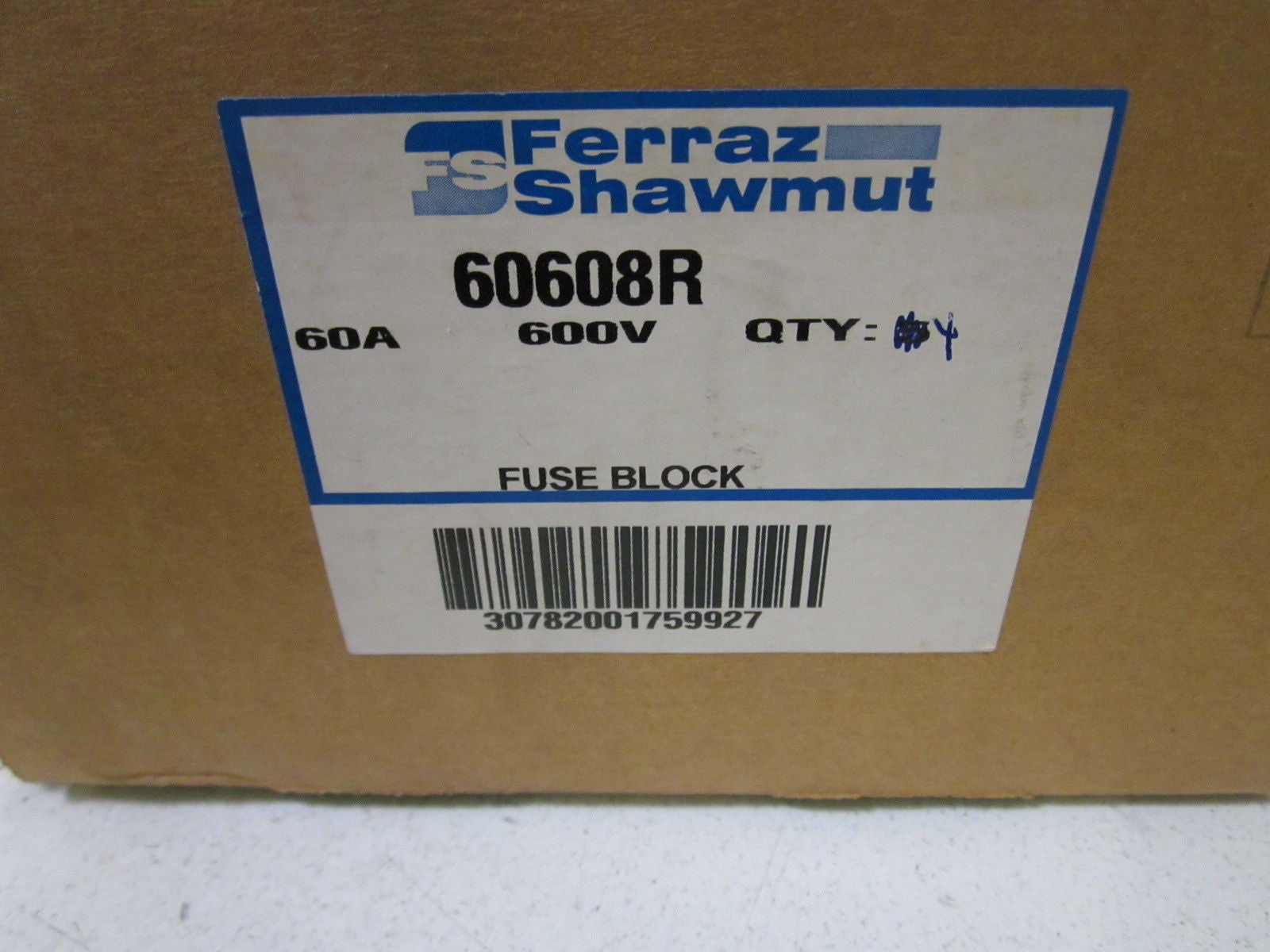 LOT OF 4 FERRAZ SHAWMUT 60608R FUSE BLOCK *NEW IN BOX*
