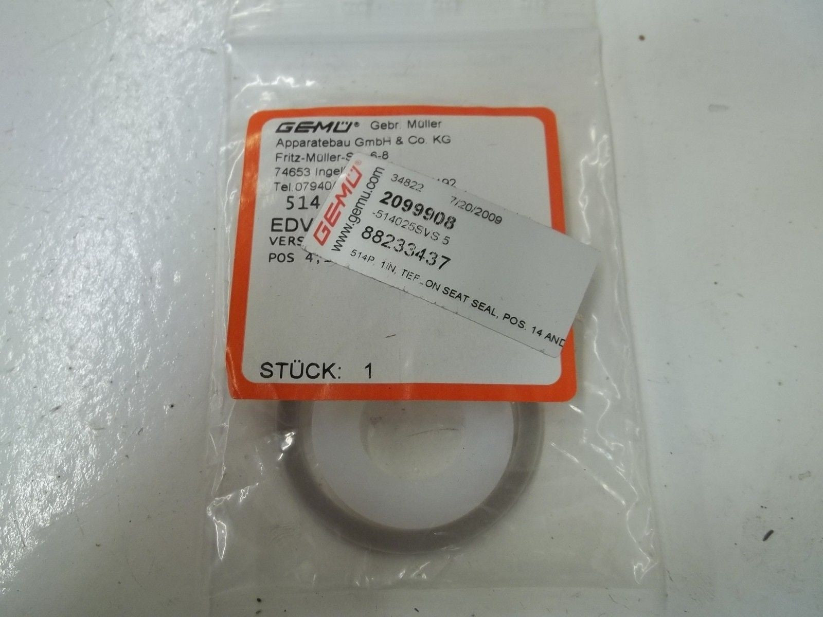 LOT OF 4 GEMU 209908 *NEW IN A FACTORY BAG*