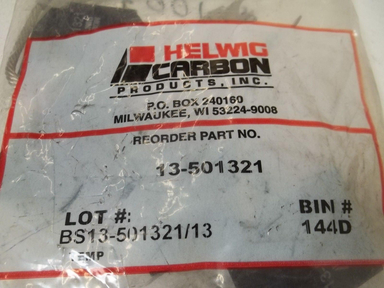 LOT OF 4 HELWING CARBON 13-501321 CARBON BRUSH *NEW IN A FACTORY BAG*