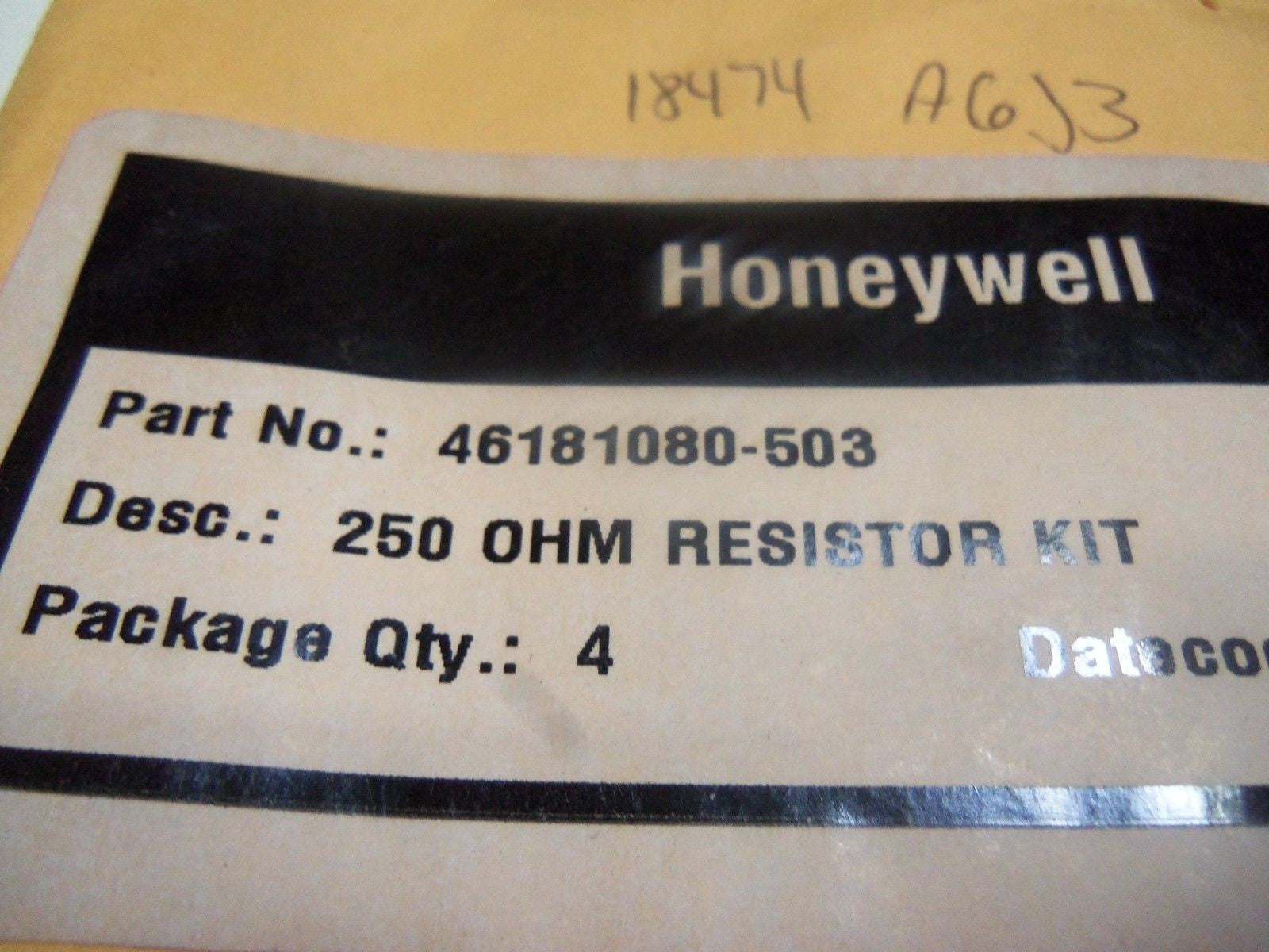 LOT OF 4 HONEYWELL 46181080-503 OHM RESISTOR KIT *NEW NO BOX*