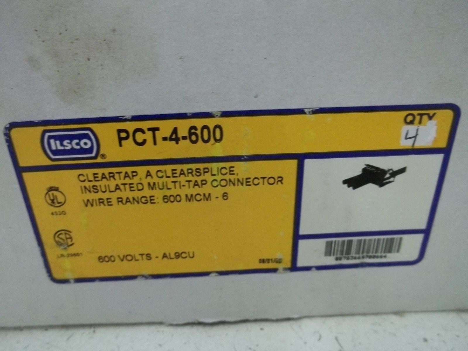 LOT OF 4 ILSCO PCT-4-600  * NEW *
