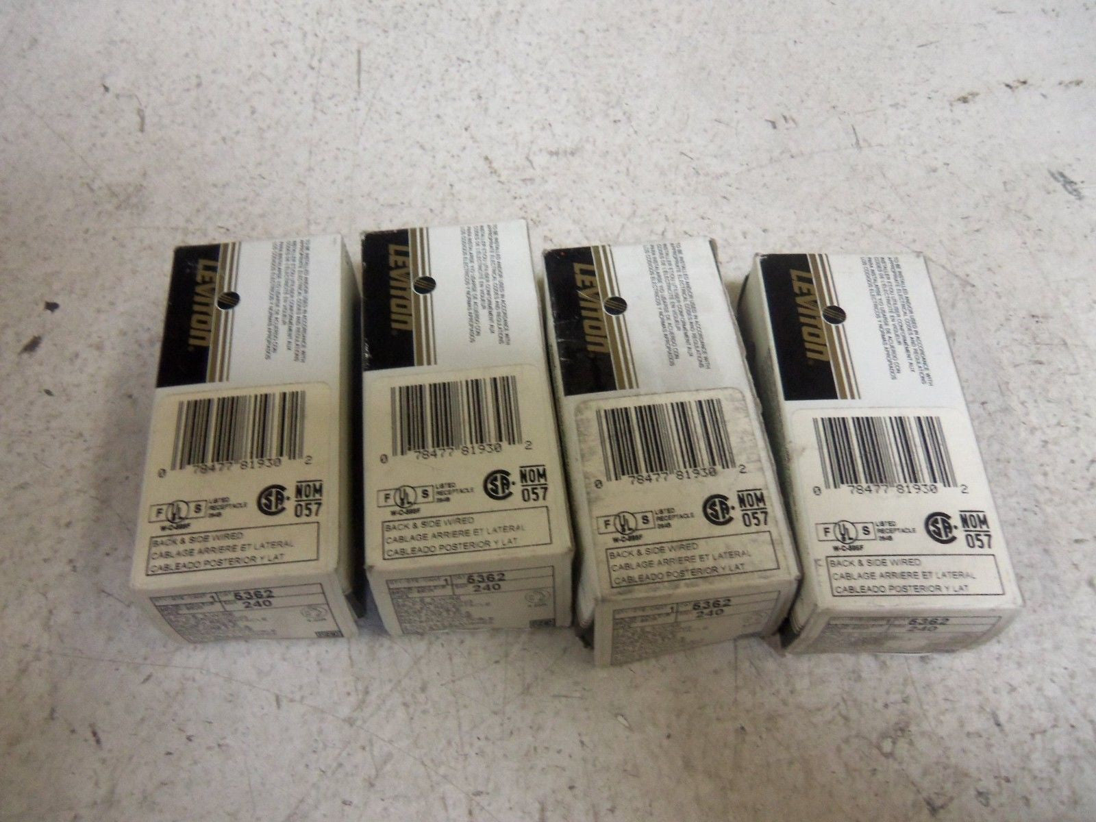 LOT OF 4 LEVITON 2 POLE 3-WIRE 5362 DUPLEX RECEPTACLE *NEW IN BOX*