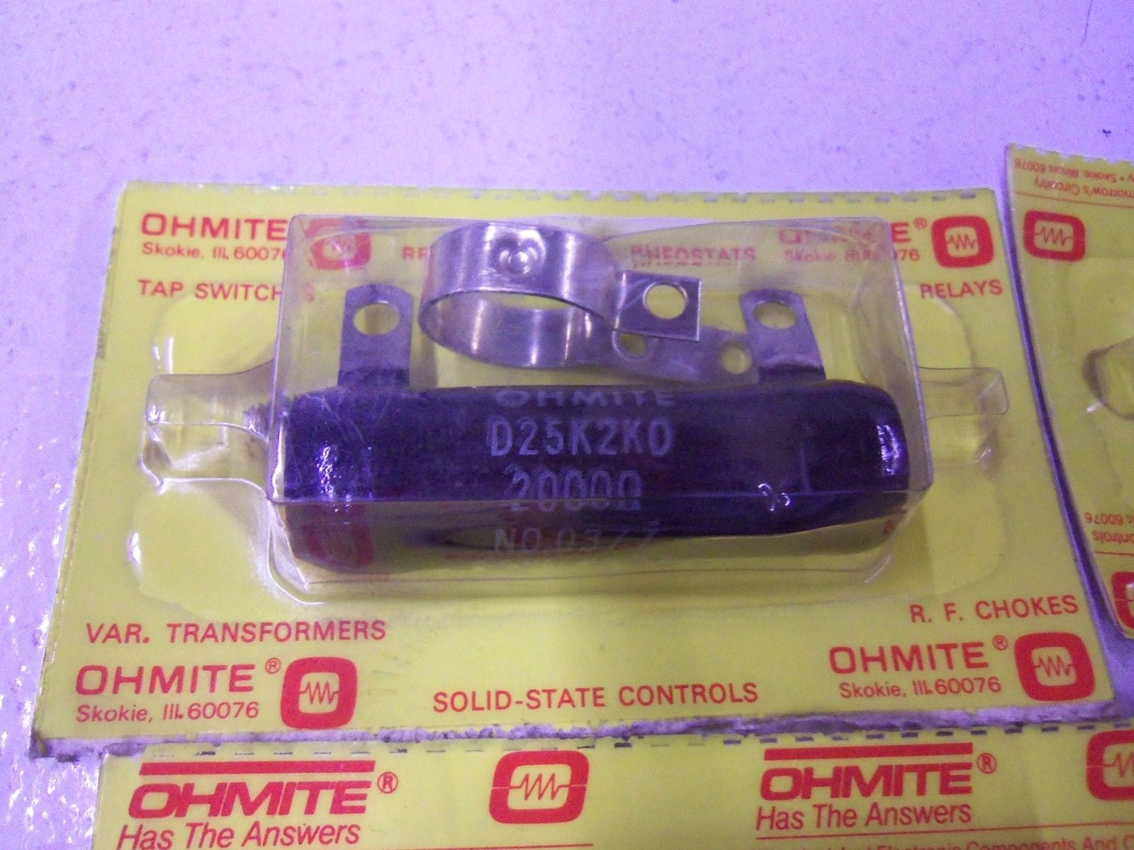 OHMITE RESISTOR D25K2K0 *NEW IN ORIGINAL PACKAGE*