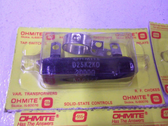 OHMITE RESISTOR D25K2K0 *NEW IN ORIGINAL PACKAGE*