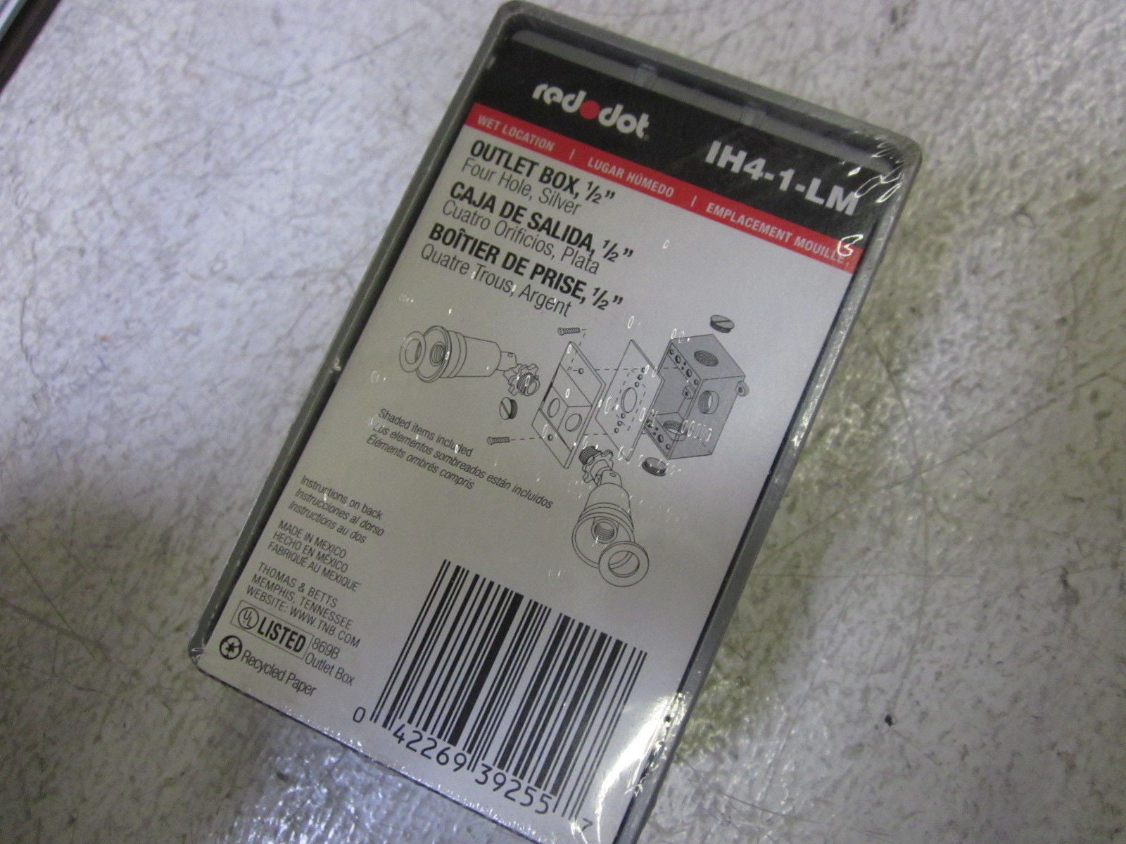 LOT OF 4 RED DOT IH4-1-LM OUTLET BOX *NEW NO BOX*