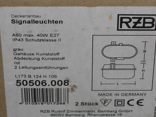 LOT OF 4 RZB 50506.008 SIGNAL LIGHT RED *NEW IN BOX*