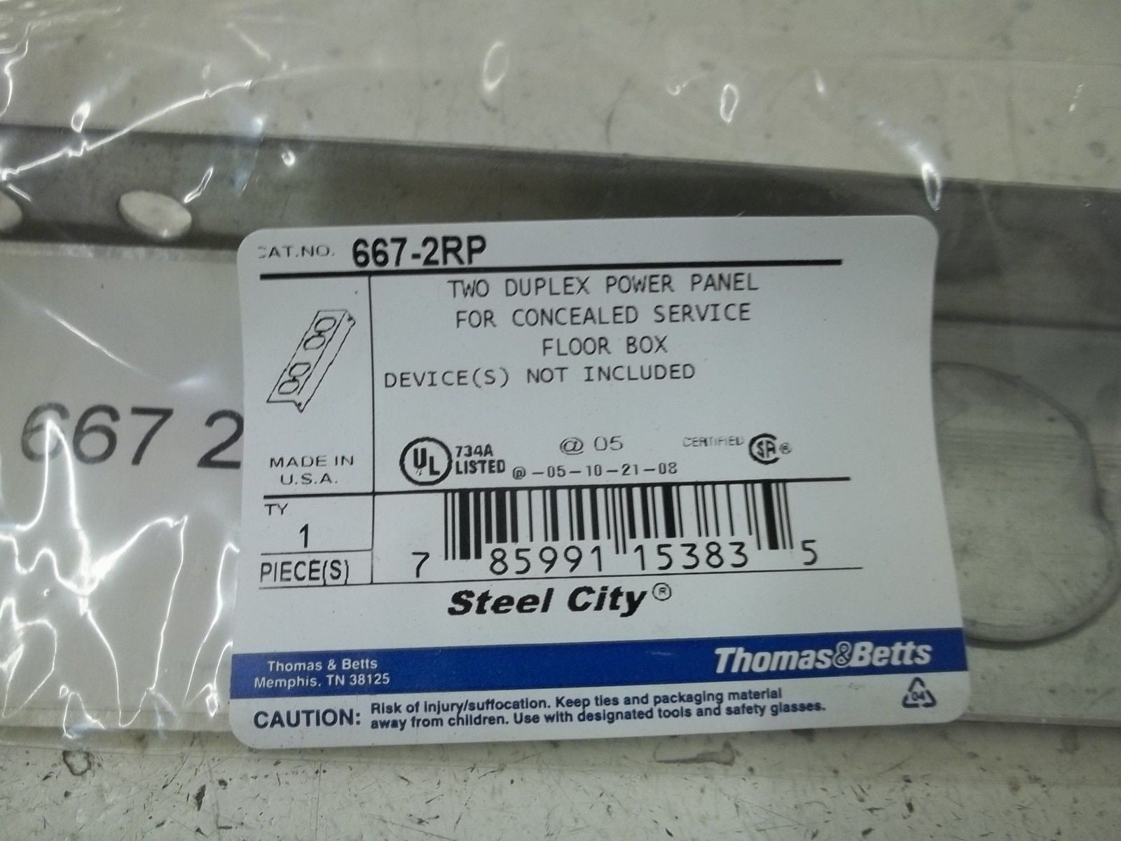 LOT OF 4 THOMAS & BETTS 667-2RP 2-DUPLEX POWER PANEL *NEW IN BOX*