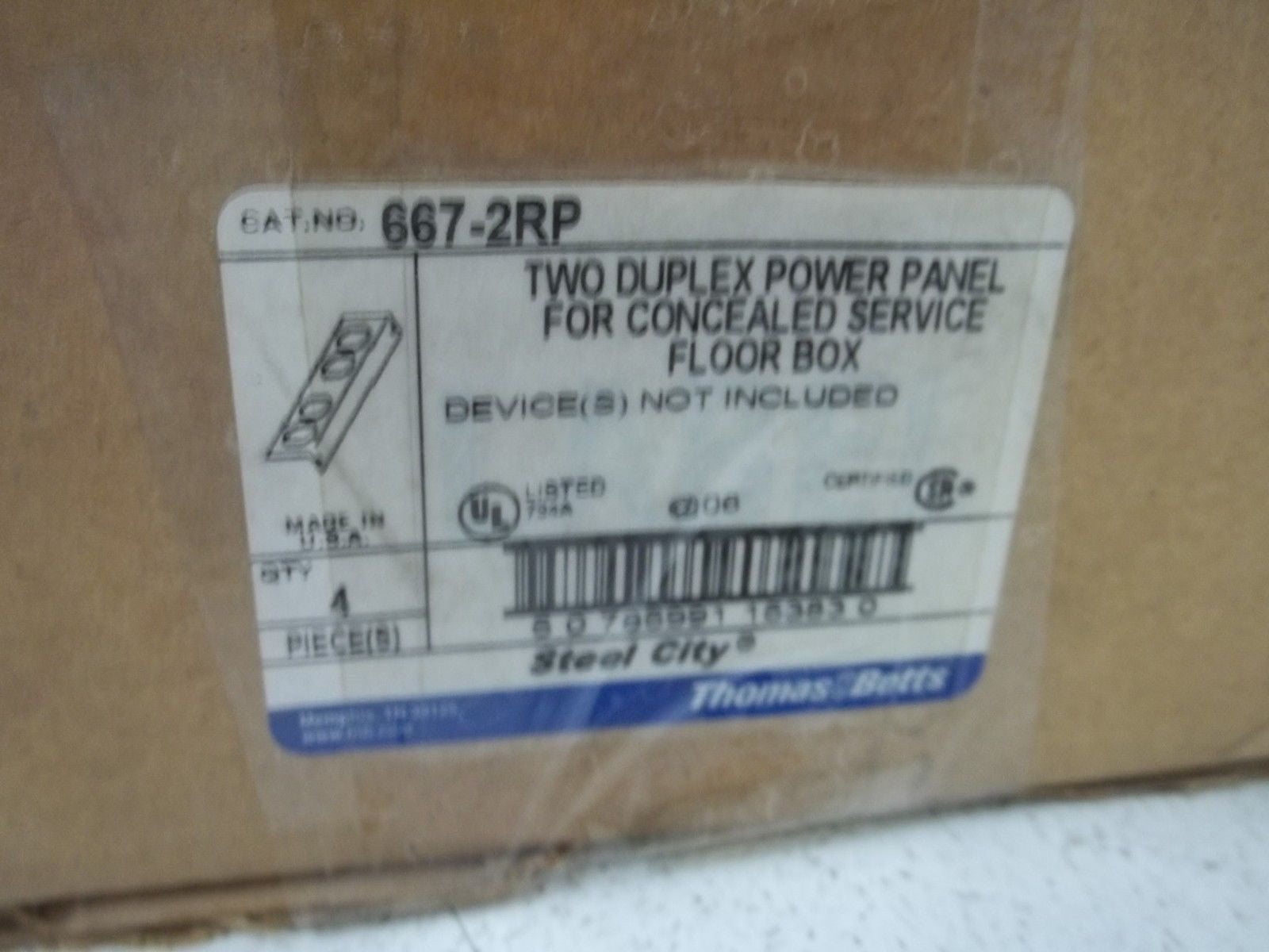 LOT OF 4 THOMAS & BETTS 667-2RP 2-DUPLEX POWER PANEL *NEW IN BOX*