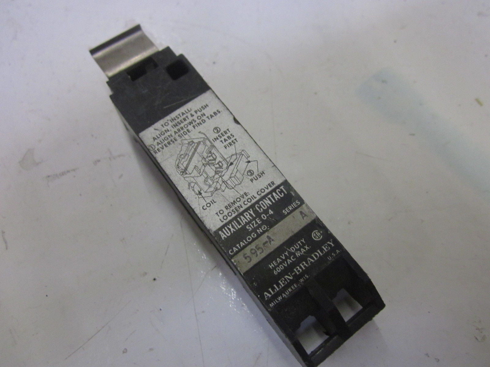 ALLEN BRADLEY 595-A SER. A AUXILIARY CONTACT *USED*