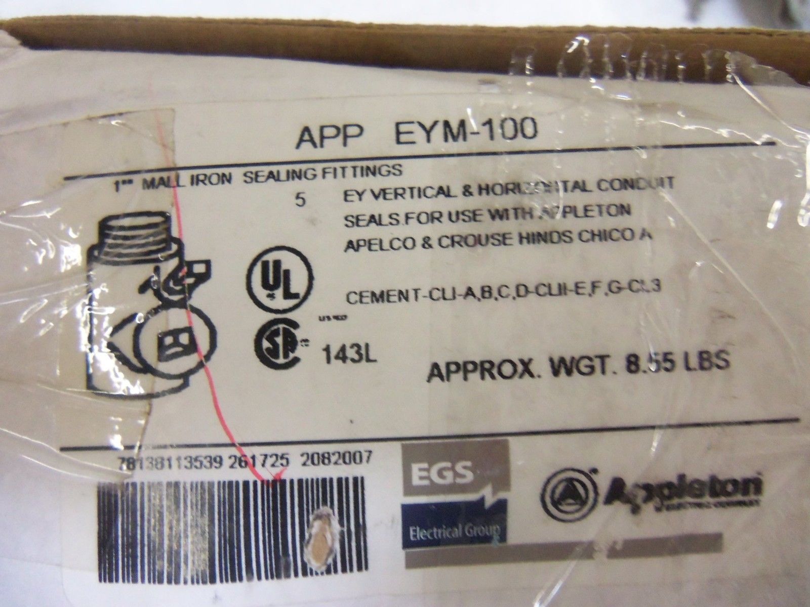 LOT OF 5 APPLETON APPEYM-100 CONDUIT *NEW IN BOX*