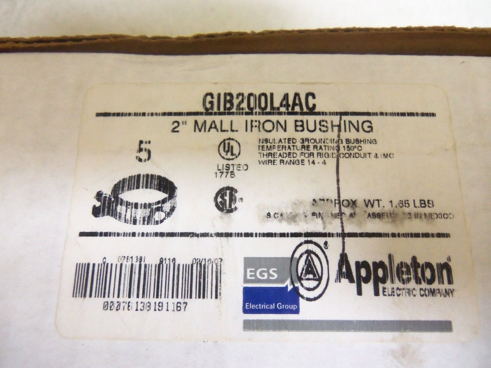 LOT OF 5 APPLETON GIB200L4AC CONDUIT *NEW IN BOX*