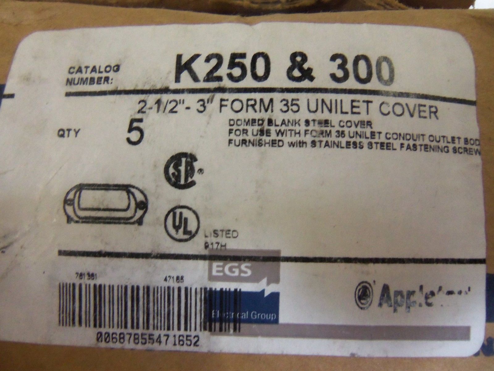 LOT OF 5 APPLETON K250-300 CONDUIT *NEW IN BOX*