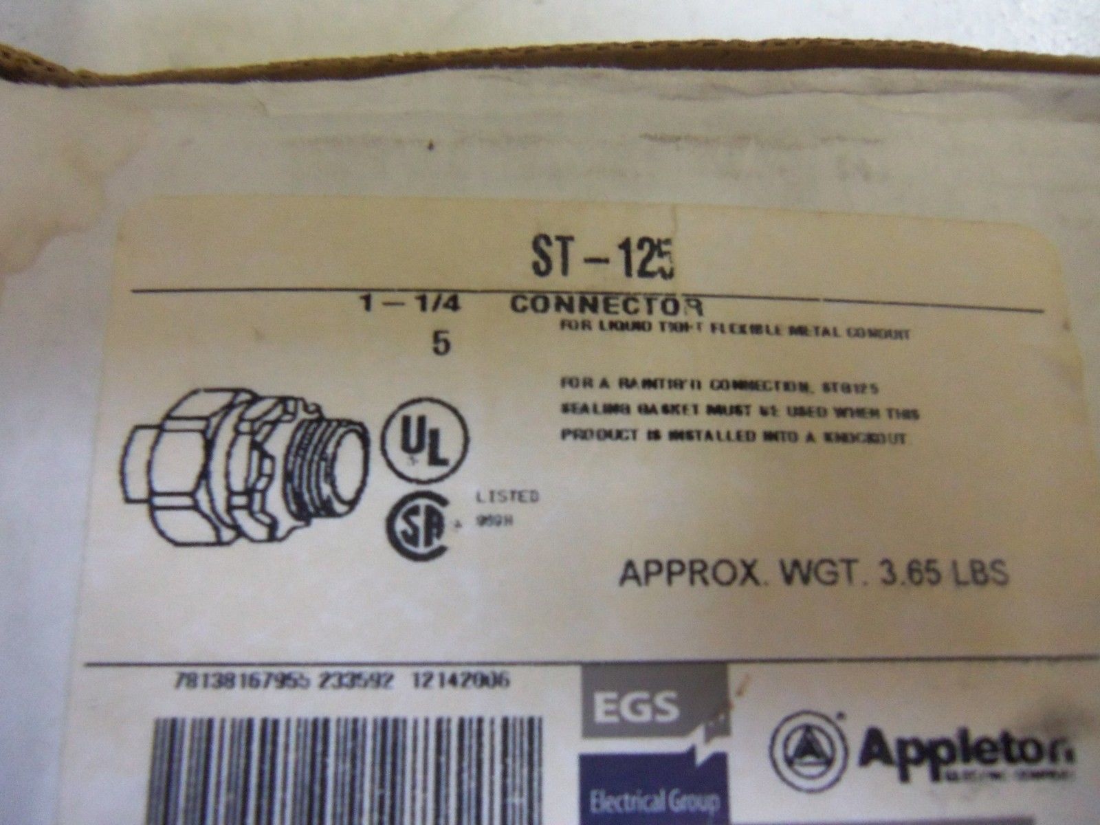 LOT OF 5 APPLETON ST-125 CONDUIT *NEW IN BOX*