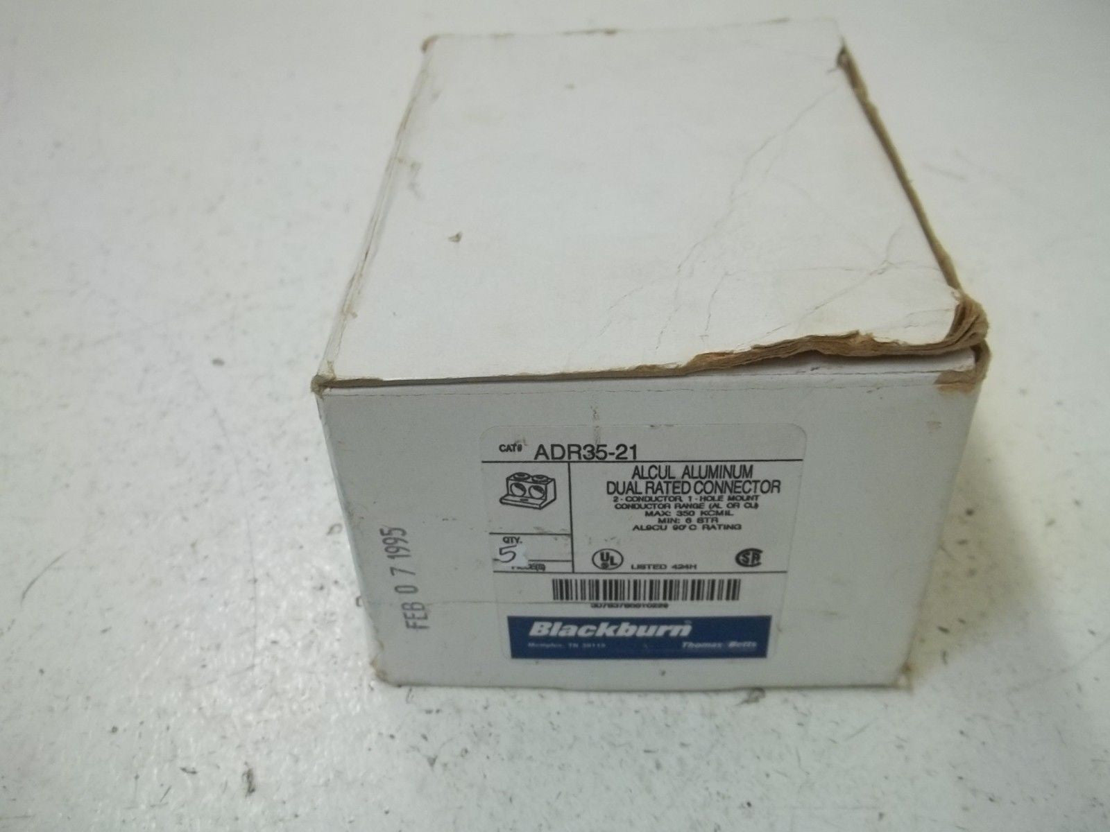 LOT OF 5 BLACKBURN ADR35-21 DUAL RATED CONNECTOR *NEW IN BOX*