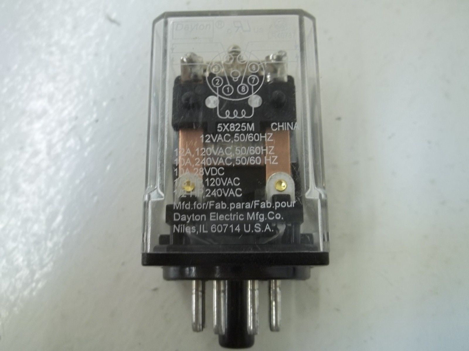 DAYTON 5X825M RELAY 12VAC *USED*