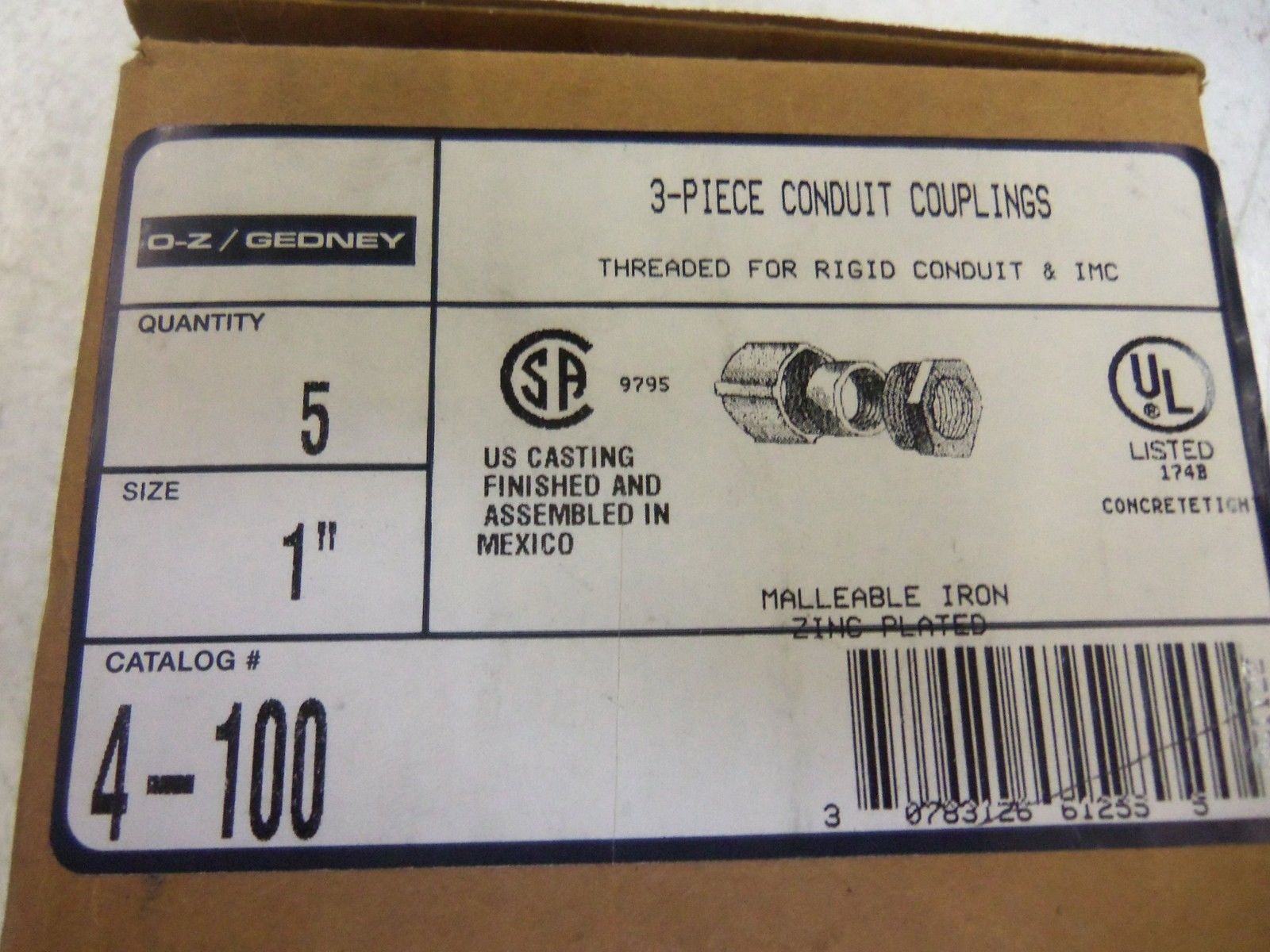 LOT OF 5 EGS 4-100 CONDUIT *NEW IN BOX*