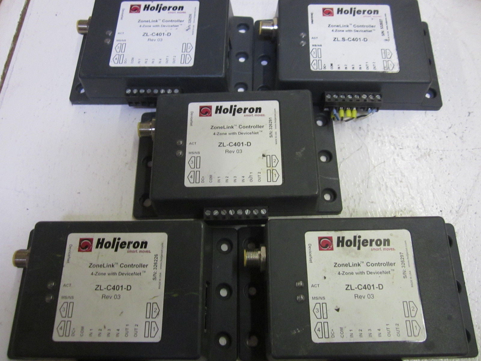 LOT OF 5 HOLJERON ZONELINK CONTROLLER ZL-C401-D REV.03 *USED*