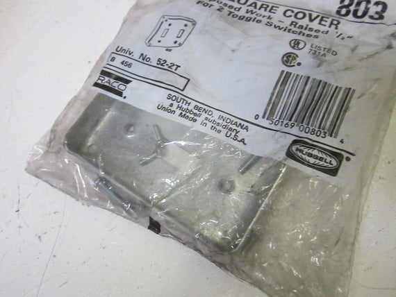 LOT OF 5 HUBBELL 803 SQUARE 2 TOGGLE SWITCH COVER 4" *NEW IN A FACTORY BAG*