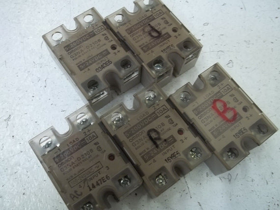 LOT OF 5 OMRON G3NA-D210B SOLID STATE RELAY *USED*